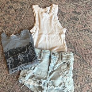 American Eagle Outfitters Kids Set - White and Gray